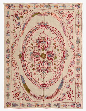 5' 10 x 7' 10 Hand Woven Kilim Suzani Wool Rug