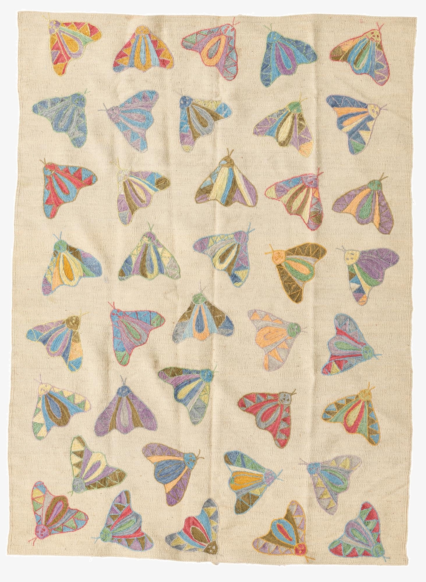 4' 2 x 5' 8  Hand Woven Kilim Suzani Wool Rug