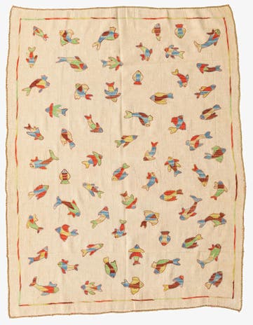 5' x 6' 5 Hand Woven Kilim Suzani Wool Rug