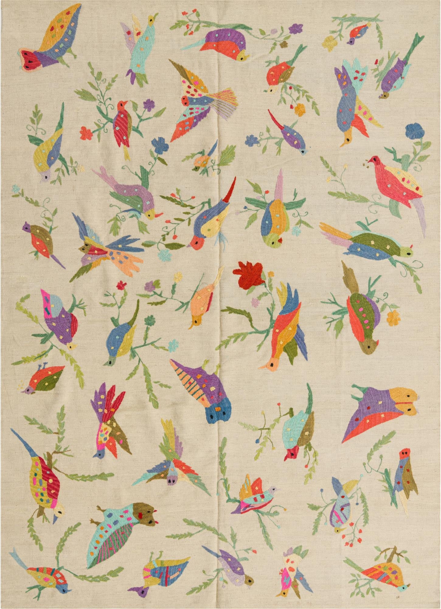 6' 5 x 9'  Hand Woven Kilim Suzani Wool Rug