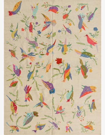 6' 5 x 9' Hand Woven Kilim Suzani Wool Rug