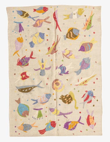 4' x 5' 6 Hand Woven Kilim Suzani Wool Rug