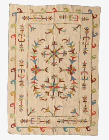 5' 5 x 7' 10 Hand Woven Kilim Suzani Wool Rug