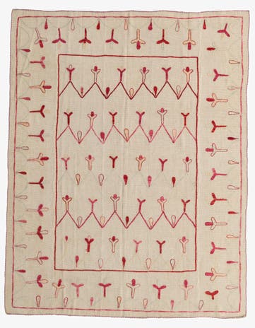 6' x 7' 6 Hand Woven Kilim Suzani Wool Rug