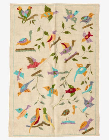 3' 2 x 4' 9 Hand Woven Kilim Suzani Wool Rug