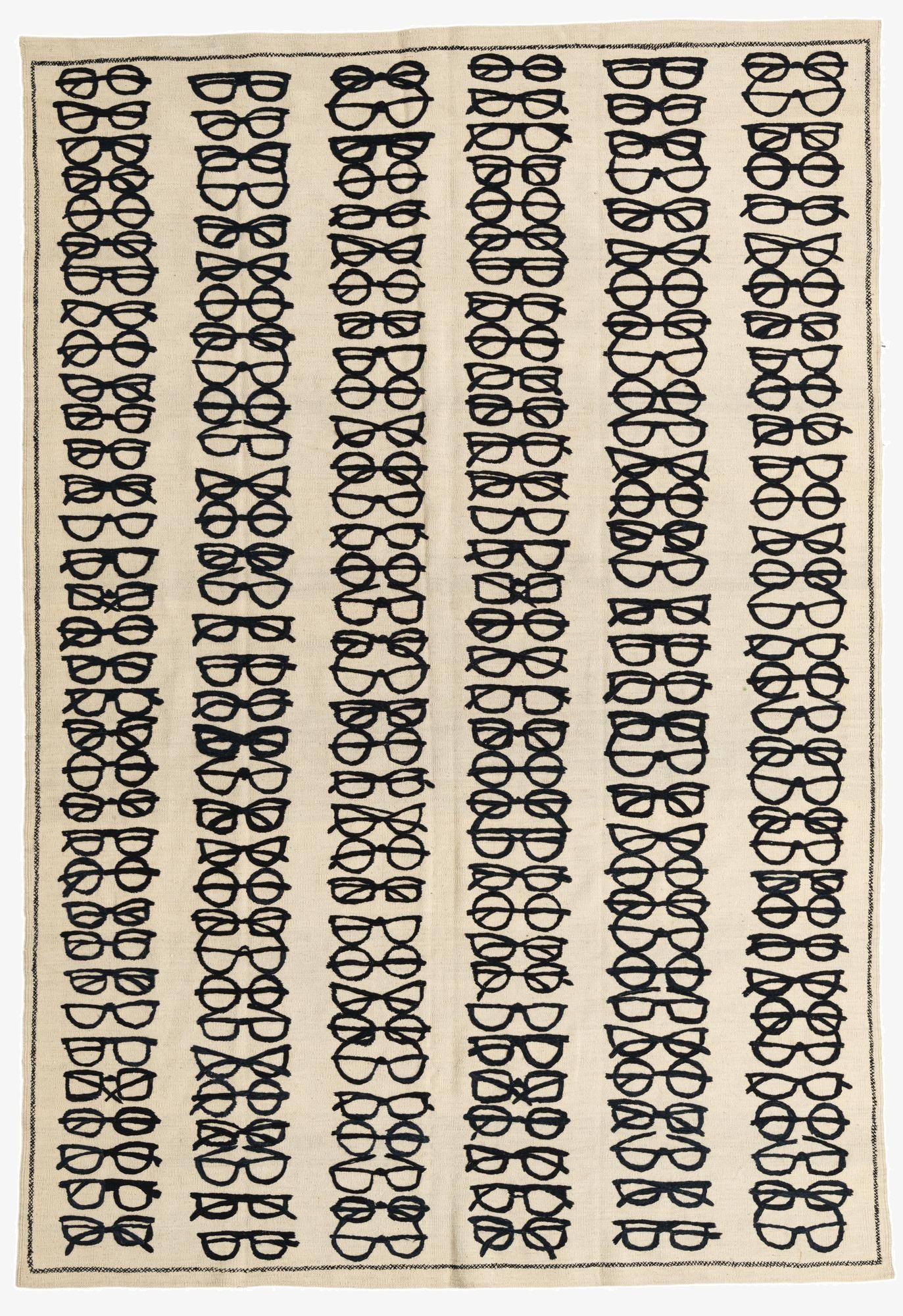 6' 4 x 9' 3  Hand Woven Kilim Suzani Wool Rug