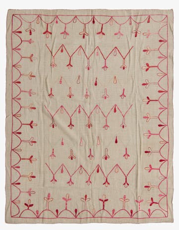 5' 11 x 7' 5 Hand Woven Kilim Suzani Wool Rug