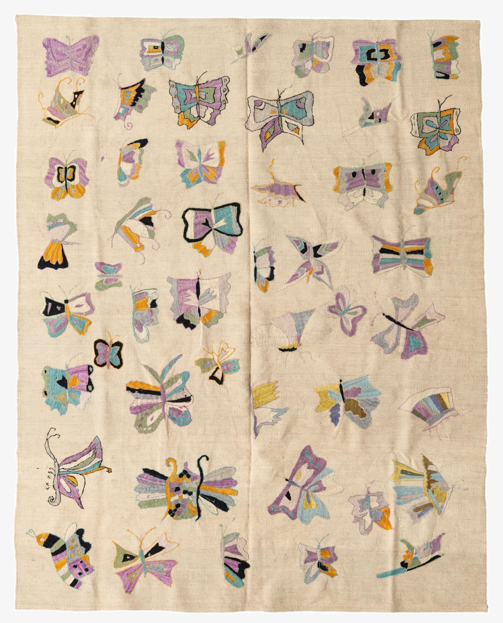 5' 10 x 7' 3  Hand Woven Kilim Suzani Wool Rug