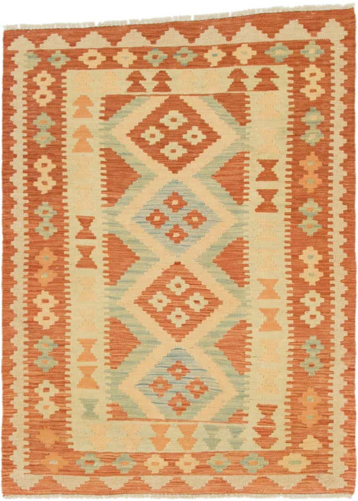 2' 9 x 4' 3 Hand Woven Kilim Waziri Wool Rug