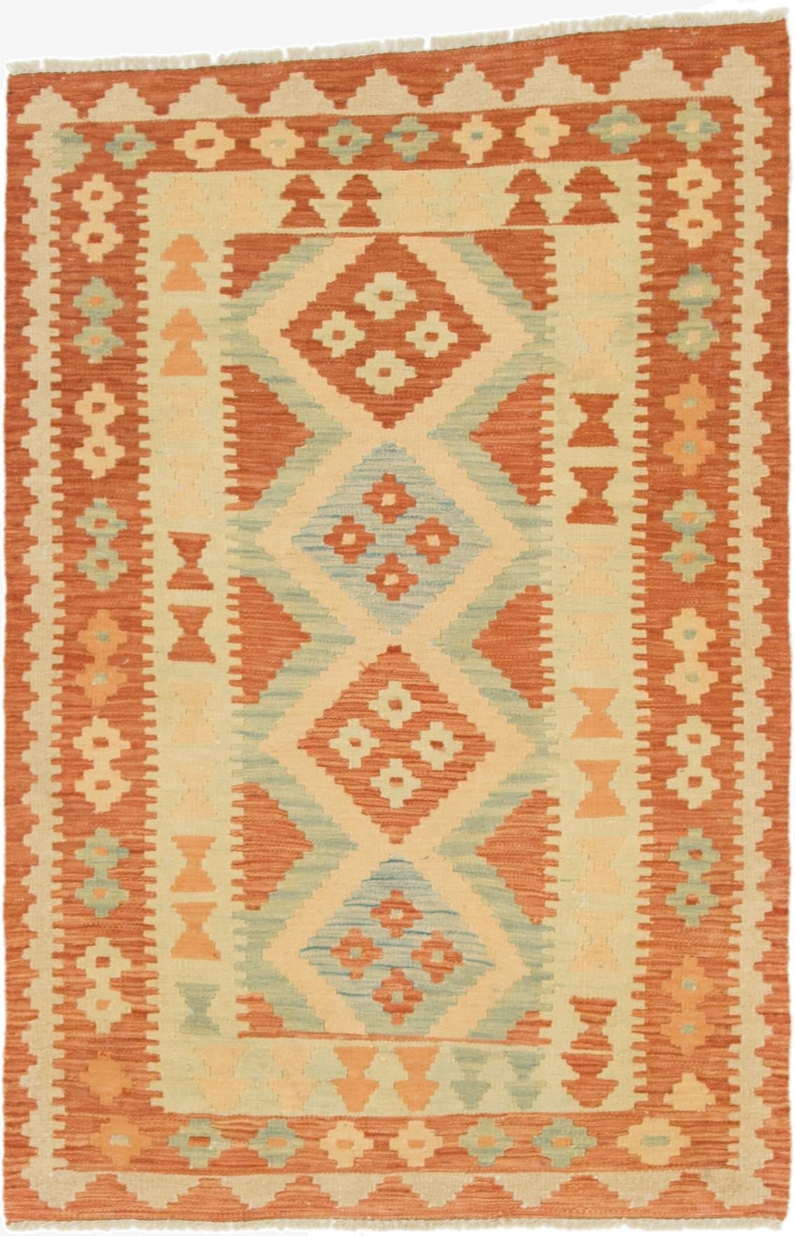 2' 9 x 4' 3  Hand Woven Kilim Waziri Wool Rug