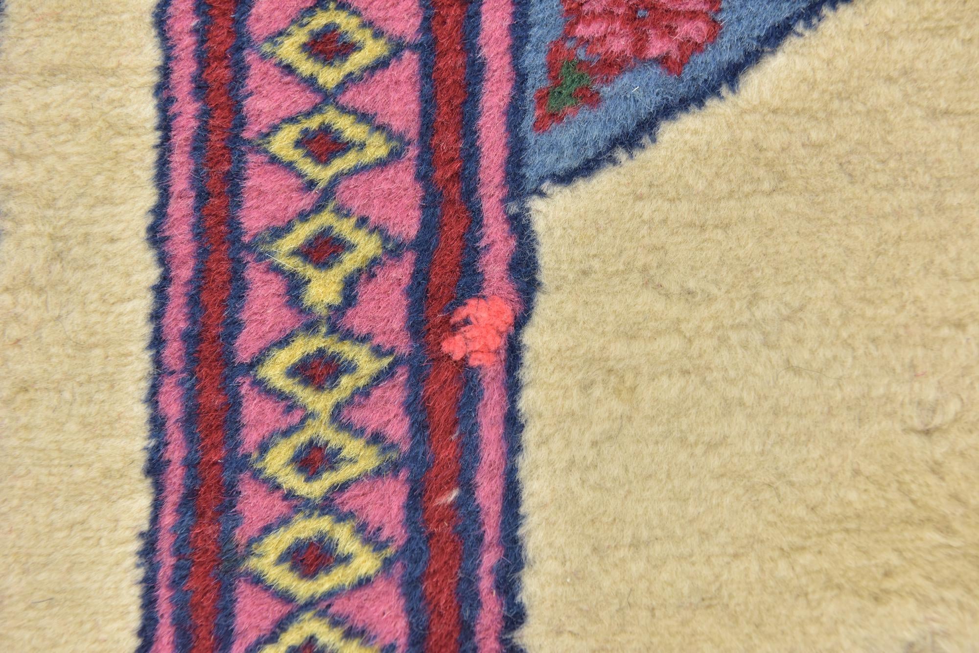 4' x 5' 10 Hand Knotted Lahour Oriental Wool Rug