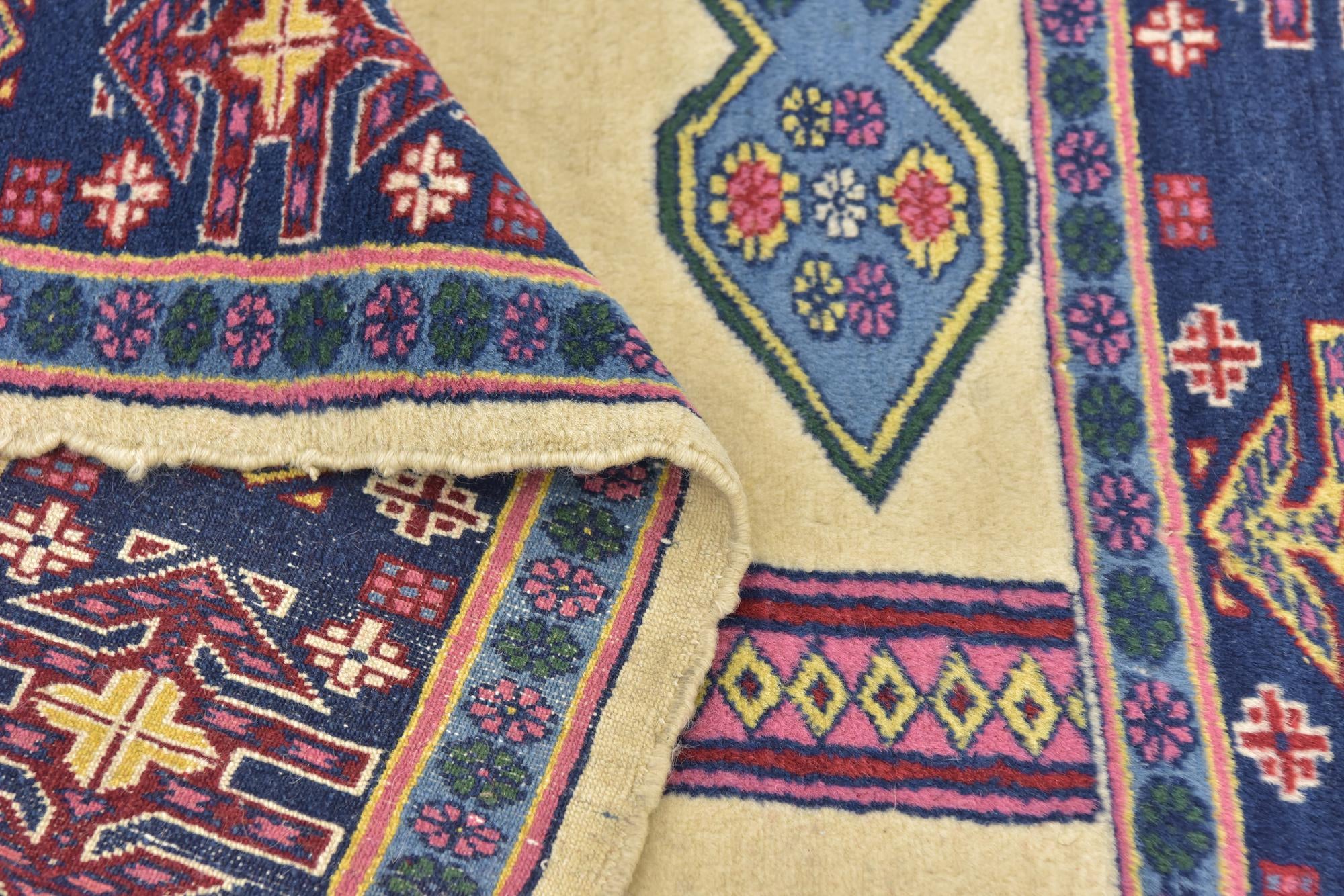 4' x 5' 10 Hand Knotted Lahour Oriental Wool Rug