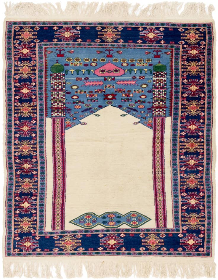 Detail image of 4' x 5' 10 Hand Knotted Lahour Oriental Wool Rug