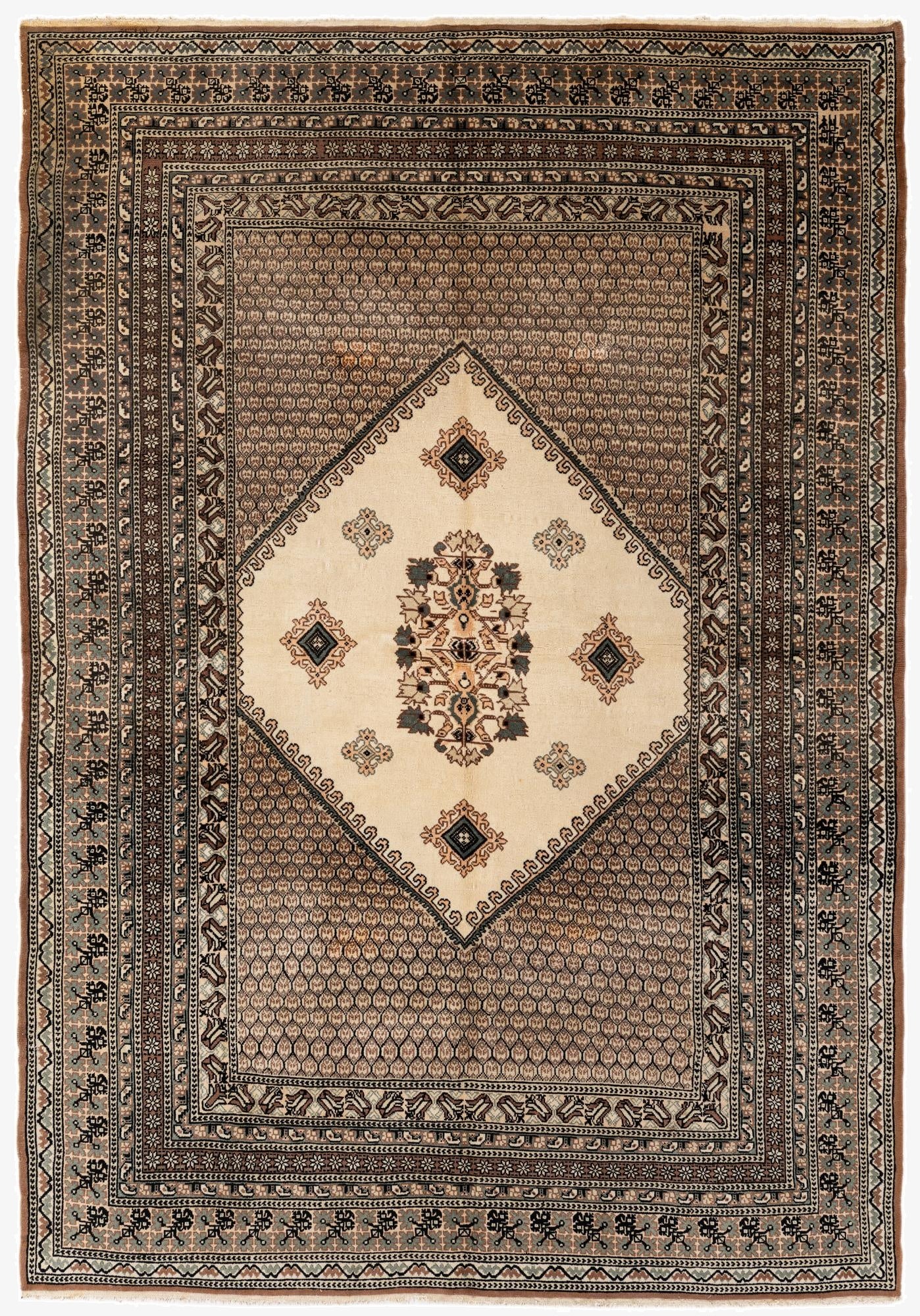 5' 7 x 7' 11  Hand Knotted Lahour Oriental Wool Rug