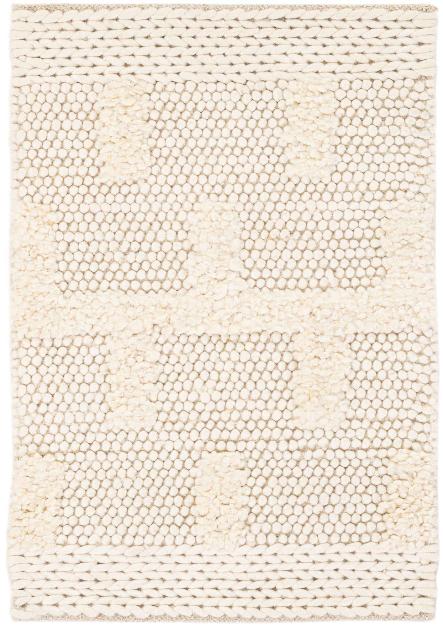 2' x 3' 1 Hand Woven Lana New Zealand Wool Rug