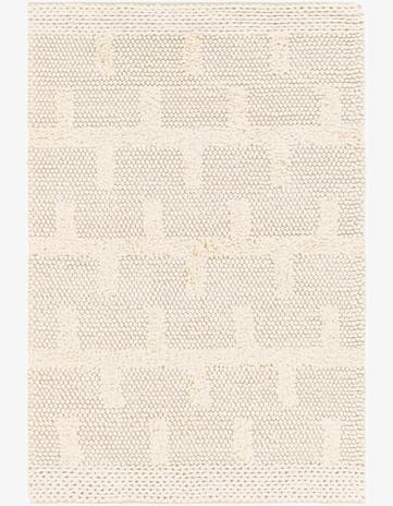 Ivory Hand Woven Lana New Zealand Wool Rug