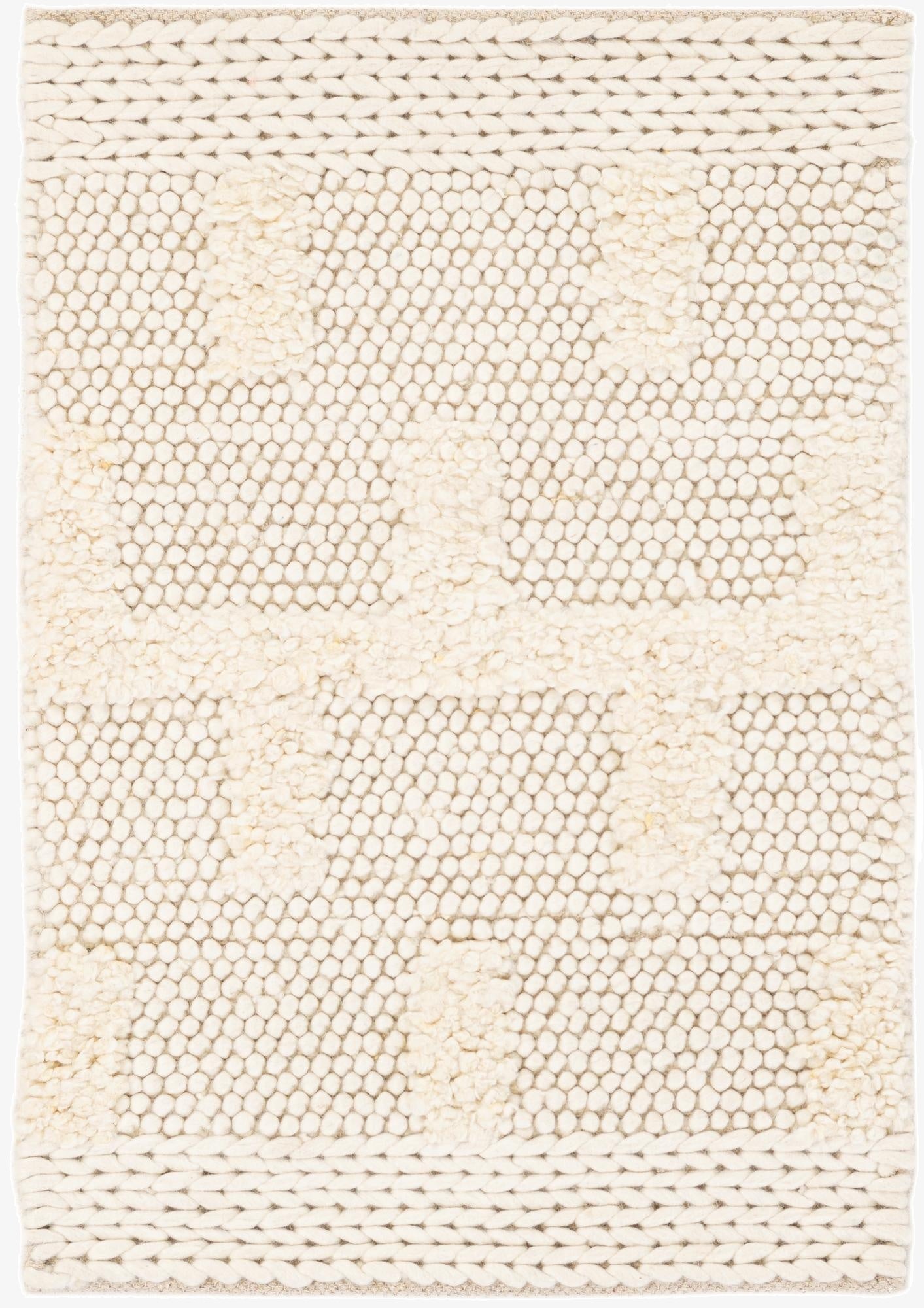 2' x 3' 1  Hand Woven Lana New Zealand Wool Rug