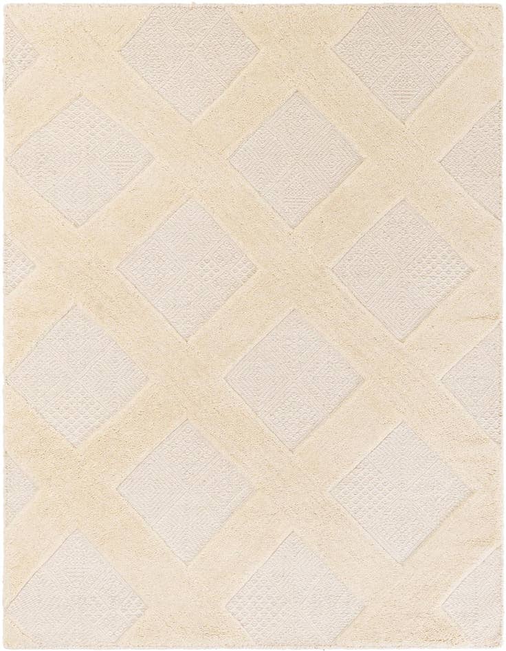 Detail image of 4' 1 x 6' 1 Hand Woven Lattice Wool Rug