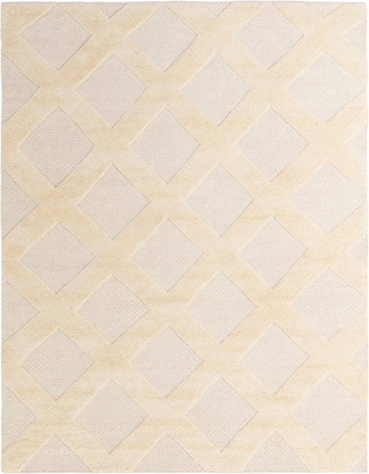 Detail image of 6' 1 x 9' Hand Woven Lattice Wool Rug