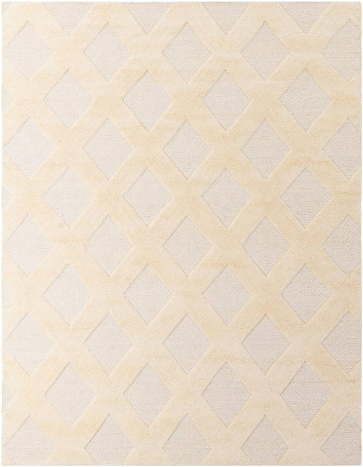 Detail image of 8' x 10' Hand Woven Lattice Wool Rug