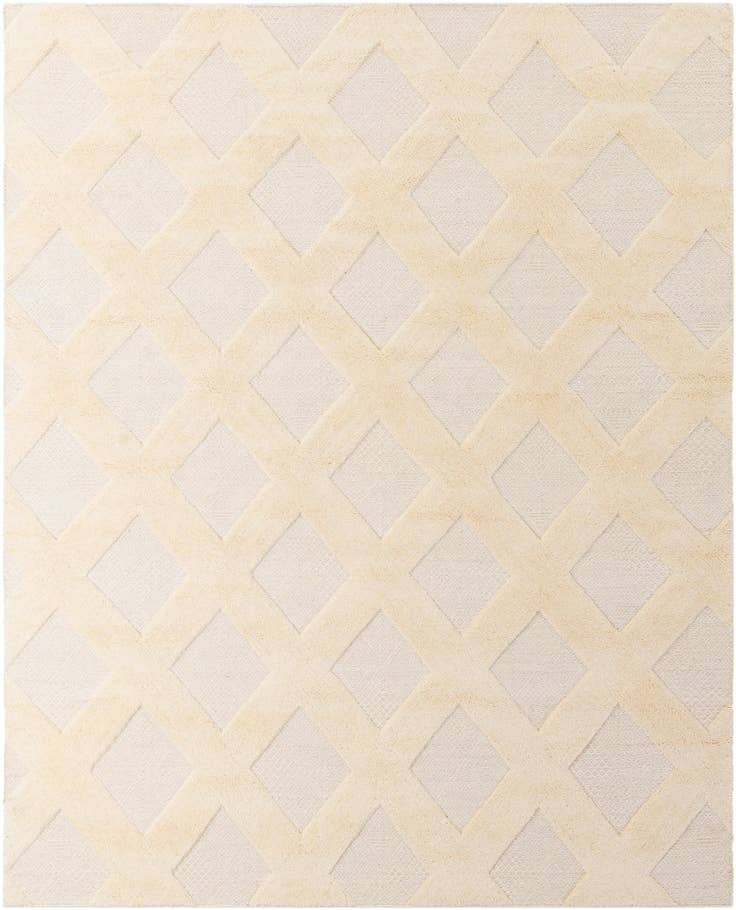 Detail image of 8' x 10' Hand Woven Lattice Wool Rug