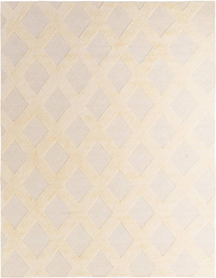 Detail image of 9' x 12' Hand Woven Lattice Wool Rug