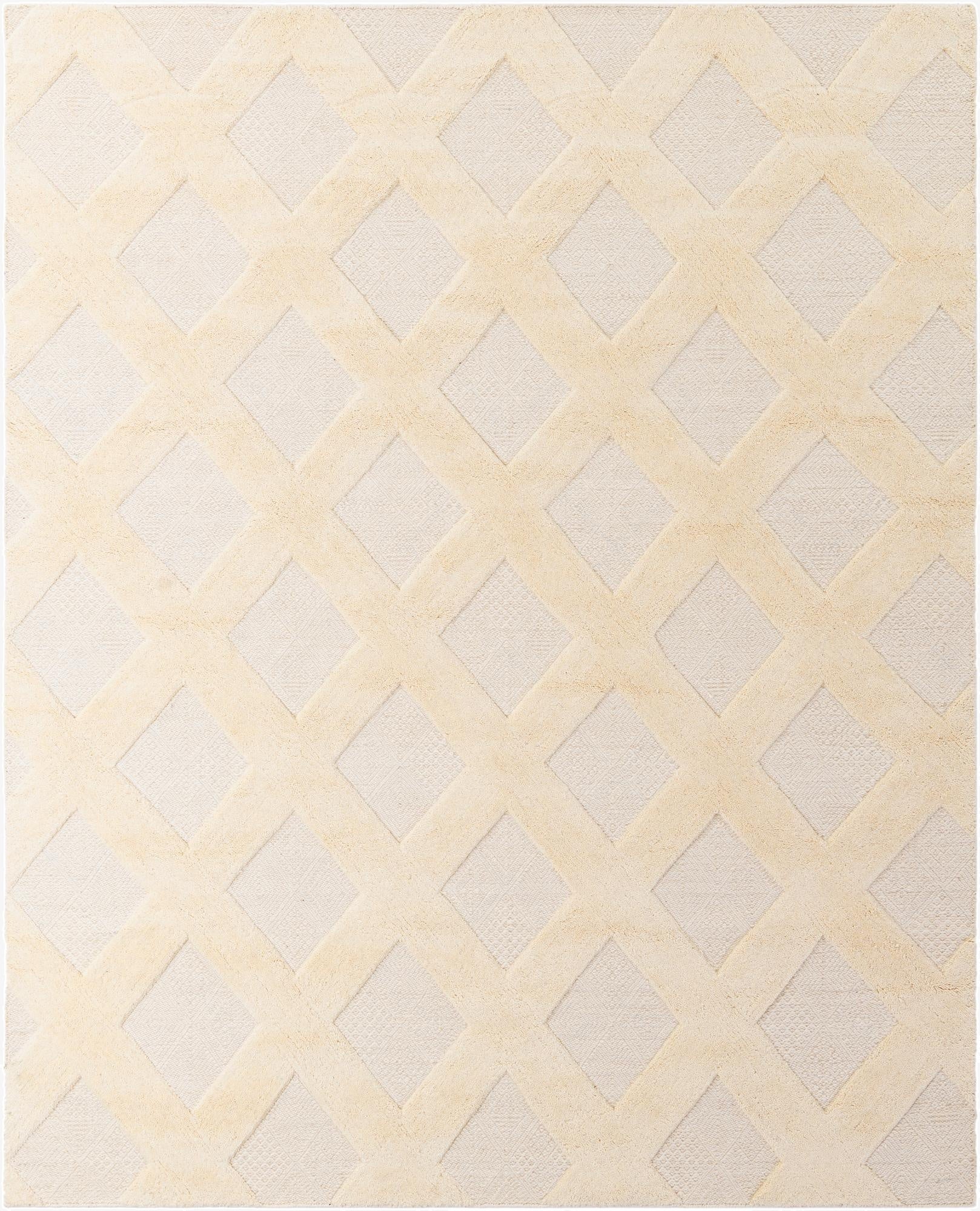 8' x 10'  Hand Woven Lattice Wool Rug