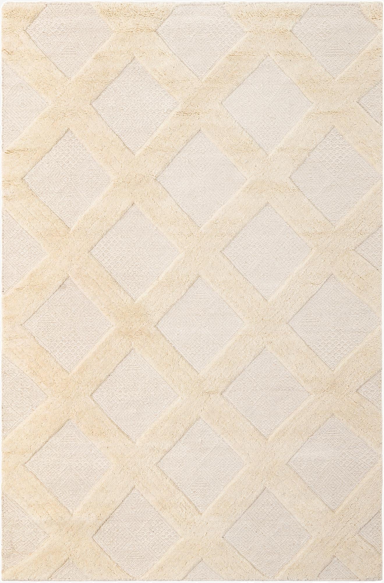 5' 1 x 8'  Hand Woven Lattice Wool Rug