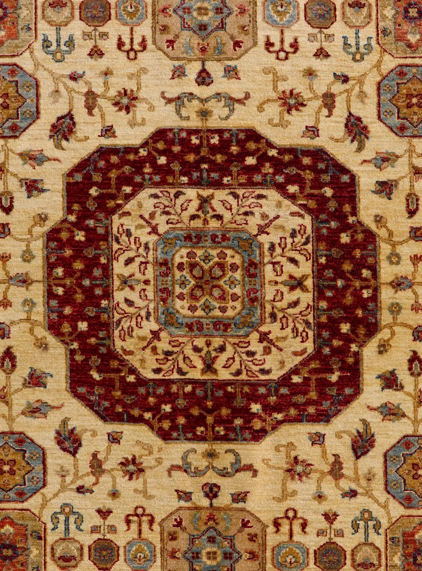 5' 8 x 8' Hand Knotted Mamluk Ziegler Rug