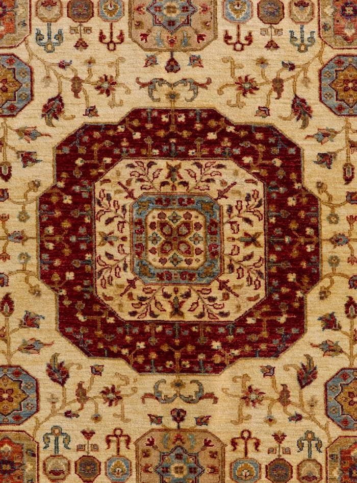 Detail image of 5' 8 x 8' Hand Knotted Mamluk Ziegler Rug