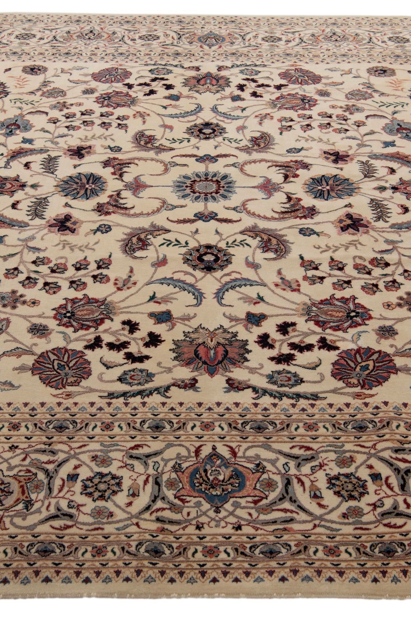 10' x 14' 3 Hand Knotted Mashad Persian Wool Rug