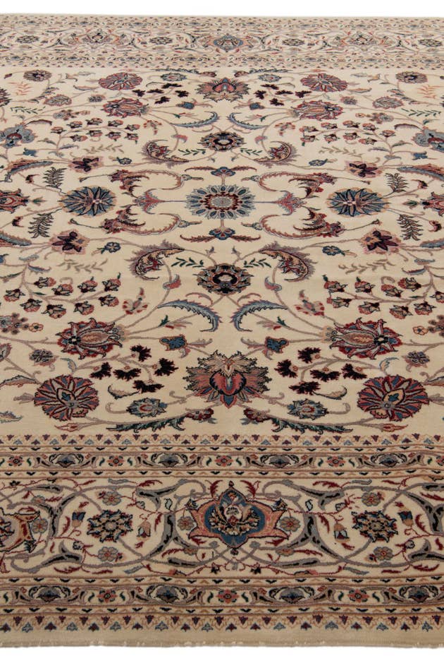 Detail image of 10' x 14' 3 Hand Knotted Mashad Persian Wool Rug