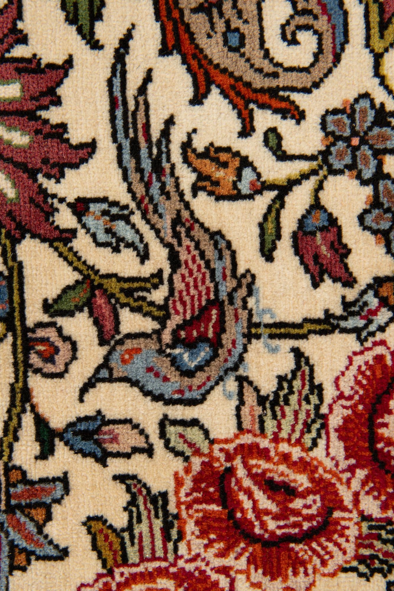 6' 7 x 9' 4 Hand Knotted Mashad Persian Wool Rug