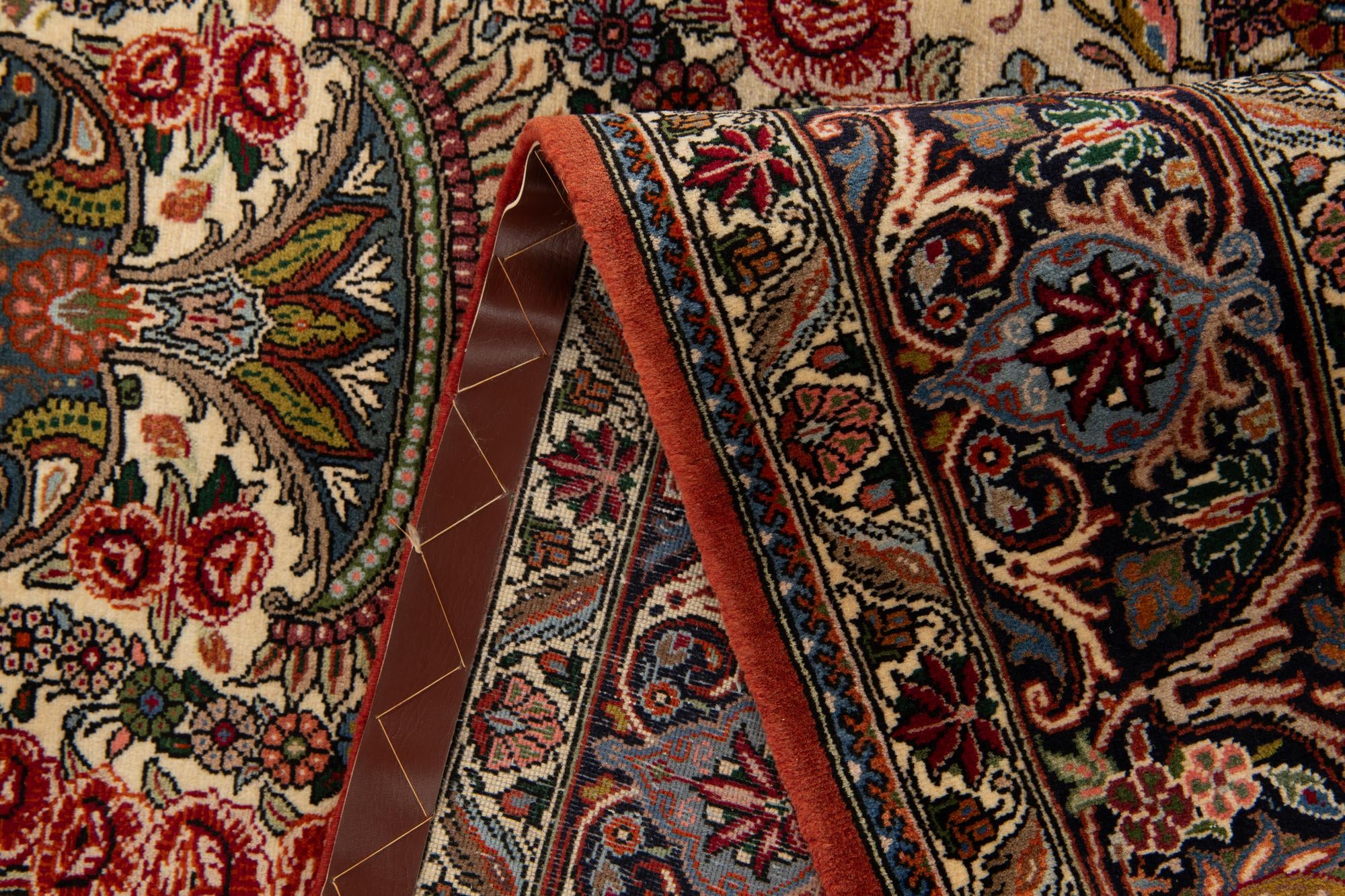 6' 7 x 9' 4 Hand Knotted Mashad Persian Wool Rug