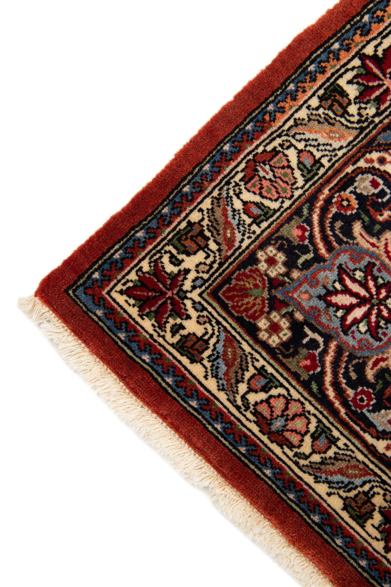 6' 7 x 9' 4 Hand Knotted Mashad Persian Wool Rug
