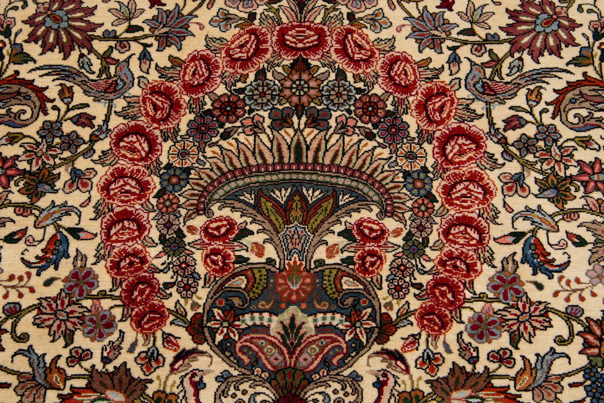 6' 7 x 9' 4 Hand Knotted Mashad Persian Wool Rug