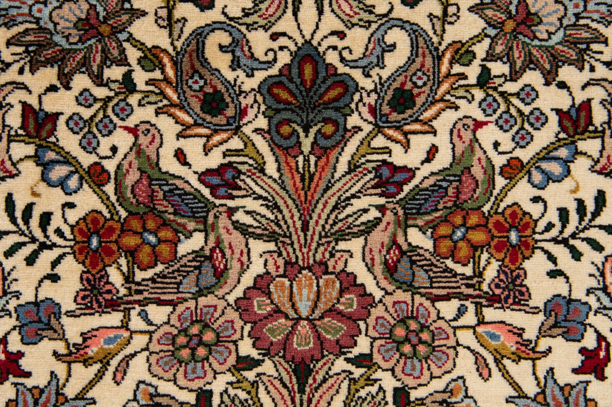6' 7 x 9' 4 Hand Knotted Mashad Persian Wool Rug