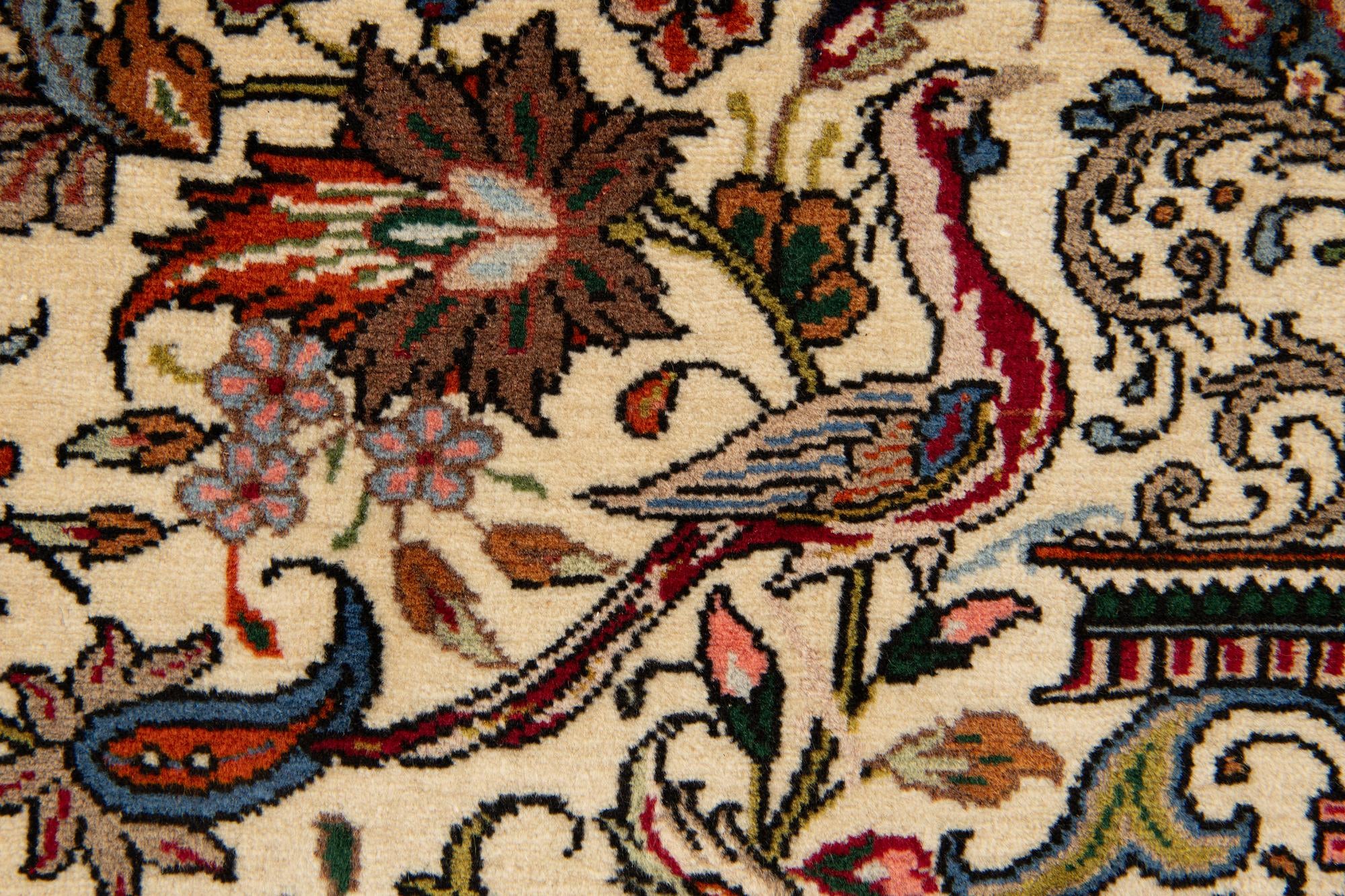 6' 7 x 9' 4 Hand Knotted Mashad Persian Wool Rug