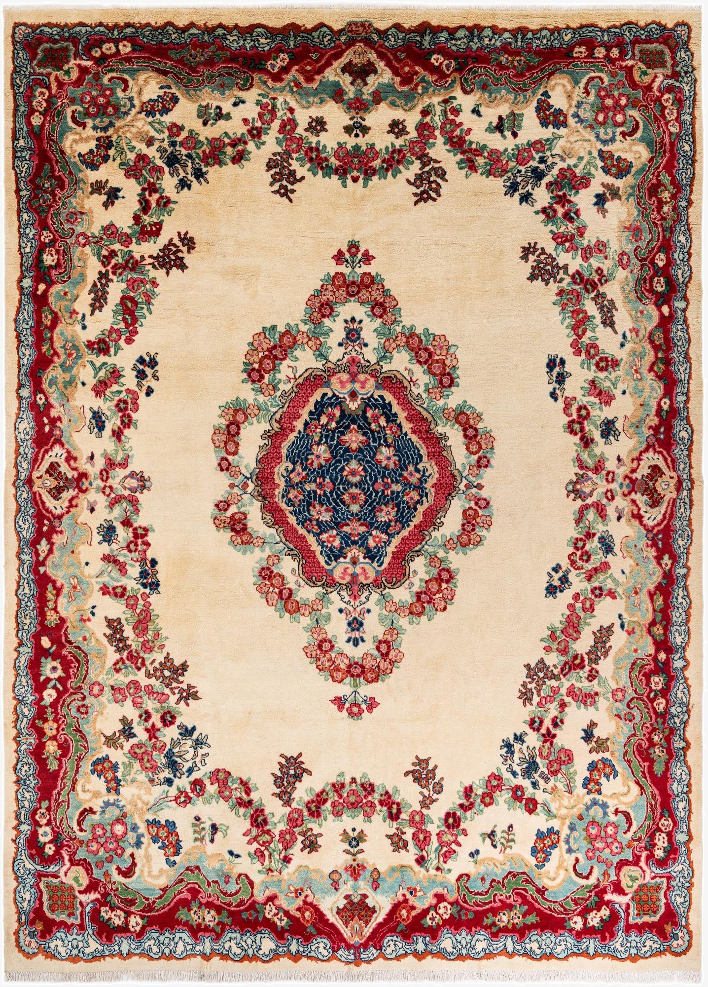 9' 4 x 12' 9  Hand Knotted Meshkabad Persian Wool Rug