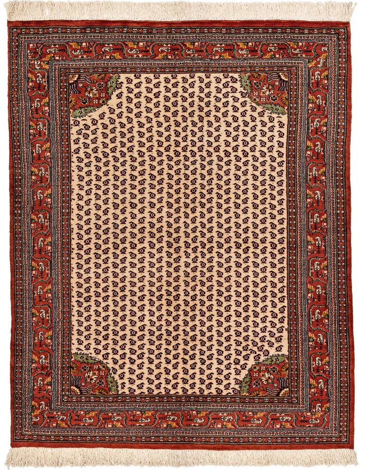 Detail image of 4' 3 x 6' 6 Hand Knotted Mir Oriental Wool Rug