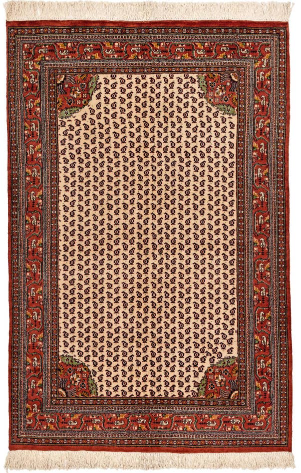 Detail image of 4' 3 x 6' 6 Hand Knotted Mir Oriental Wool Rug