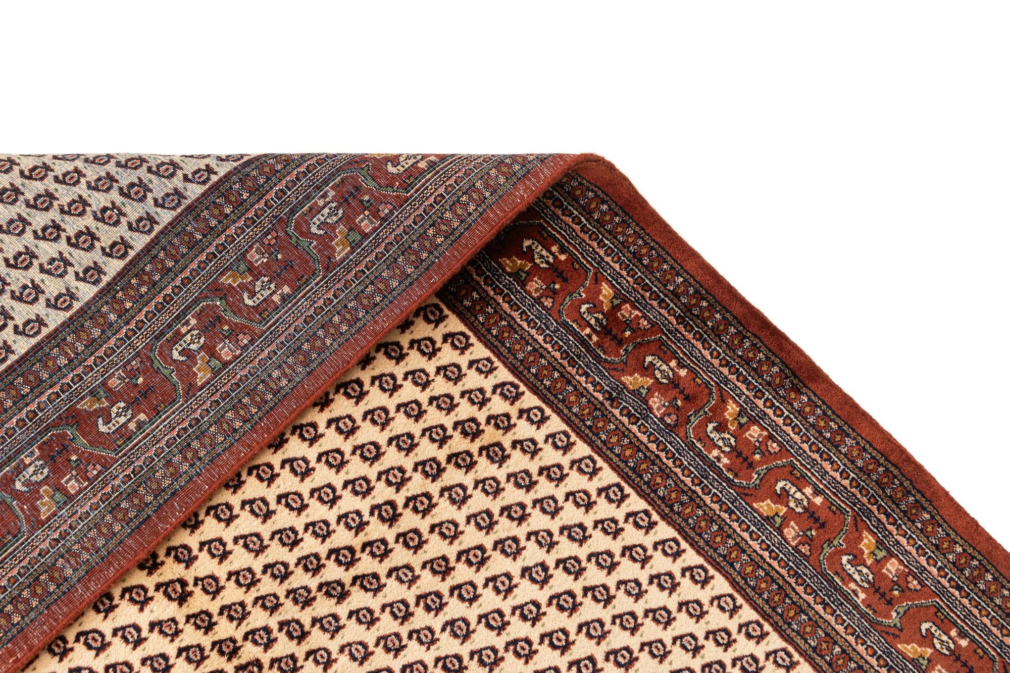 4' 2 x 6' 5 Hand Knotted Mir Oriental Wool Rug