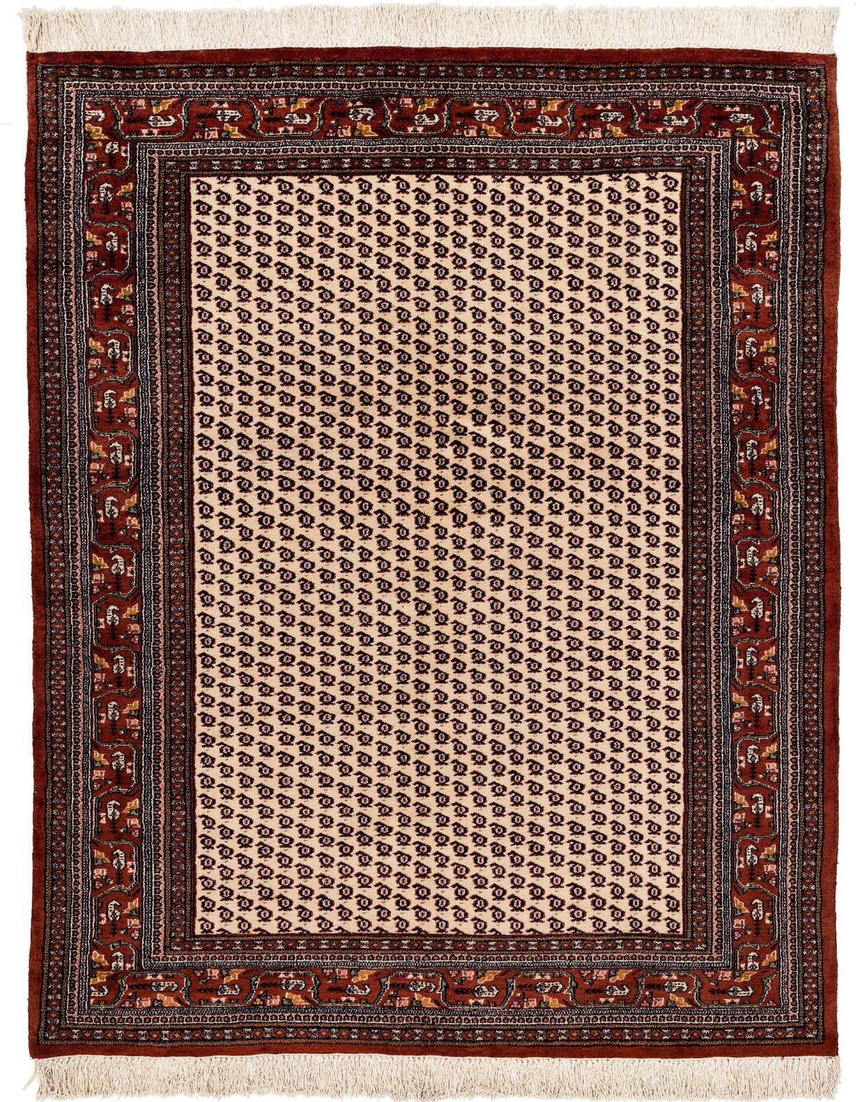 4' 2 x 6' 5 Hand Knotted Mir Oriental Wool Rug