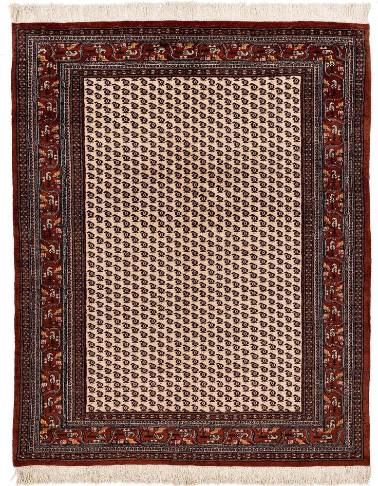 Detail image of 4' 2 x 6' 5 Hand Knotted Mir Oriental Wool Rug
