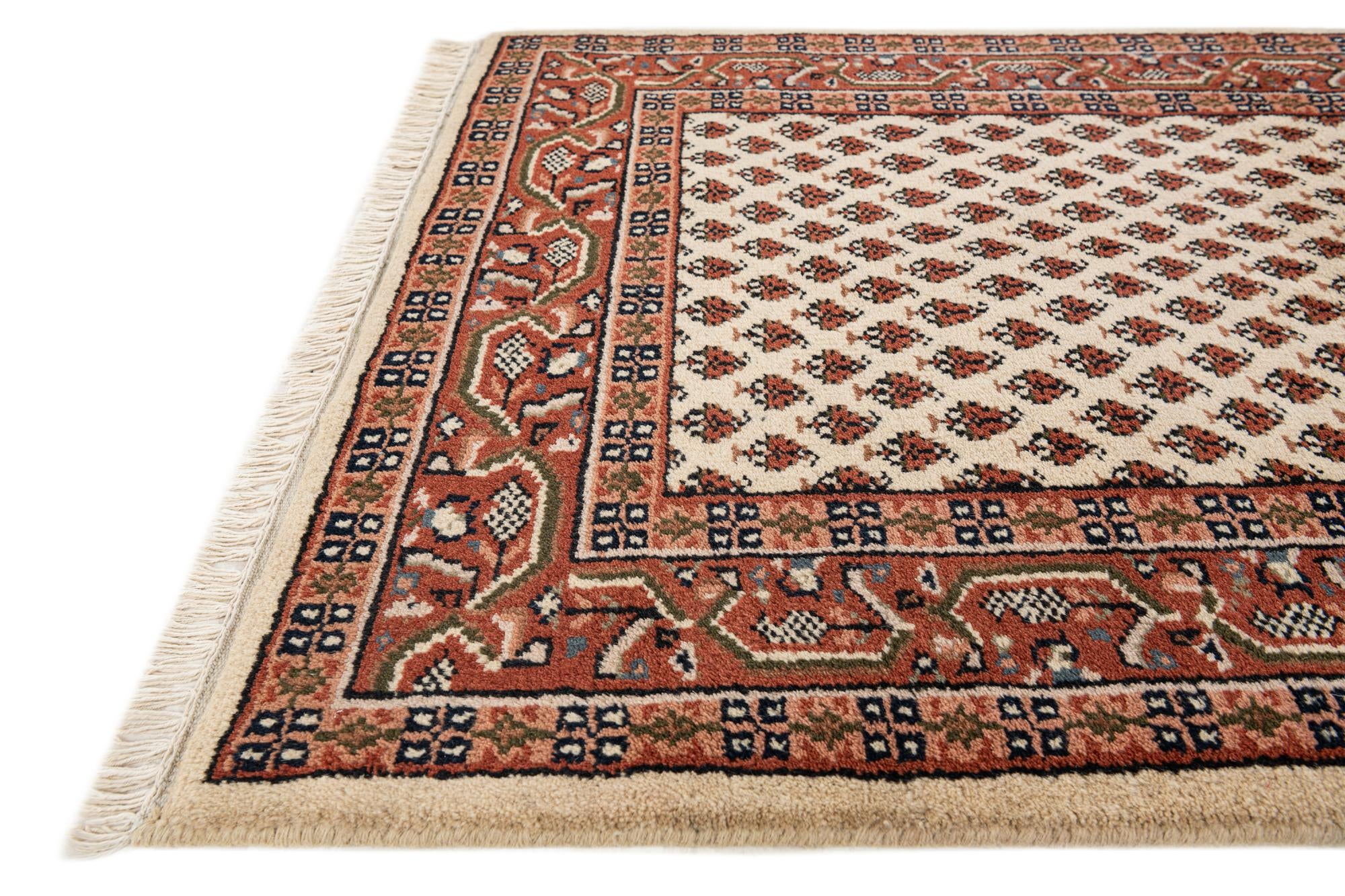 3' x 5' 4 Hand Knotted Mir Wool Rug