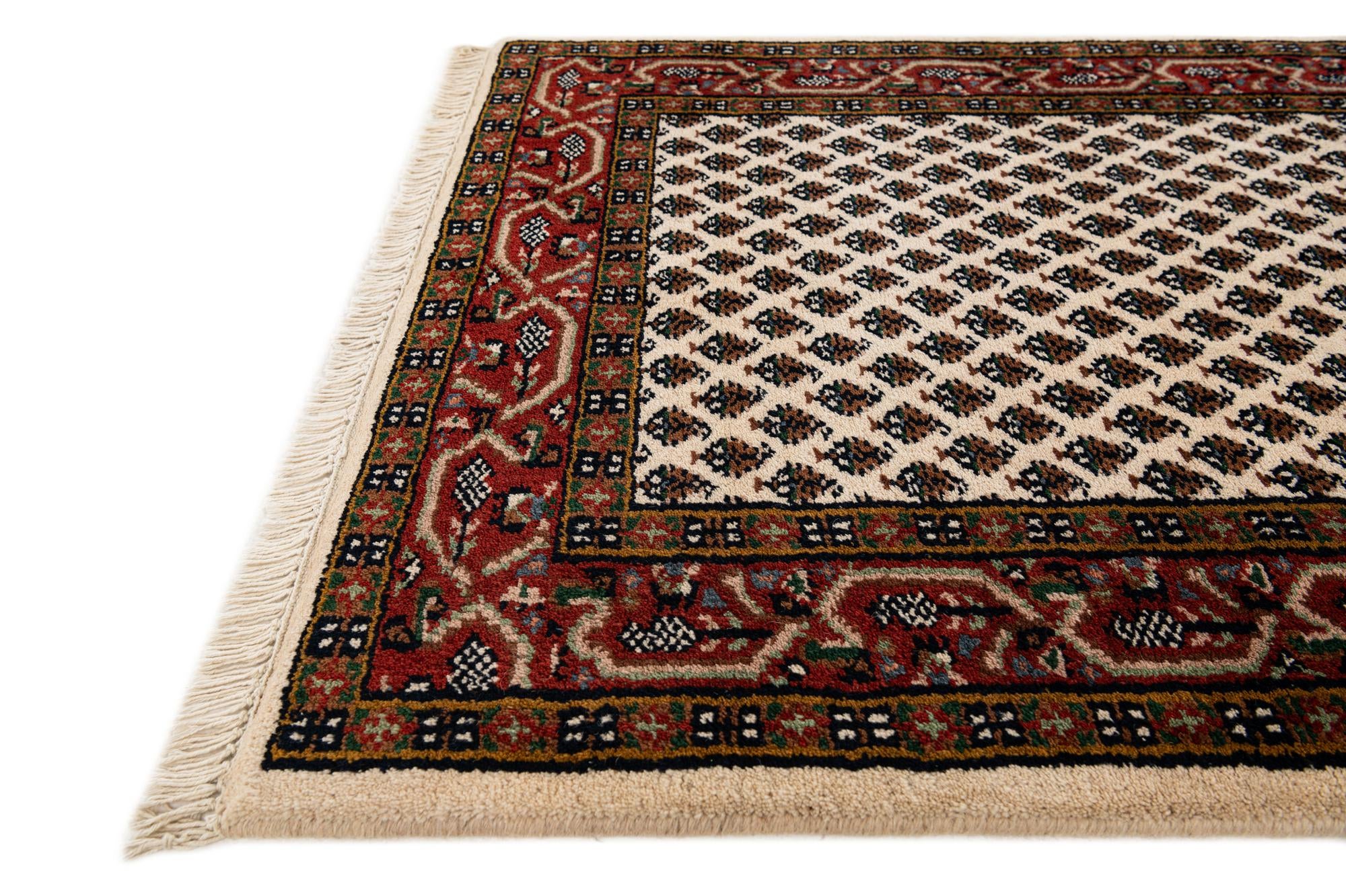 3' x 5' 4 Hand Knotted Mir Wool Rug