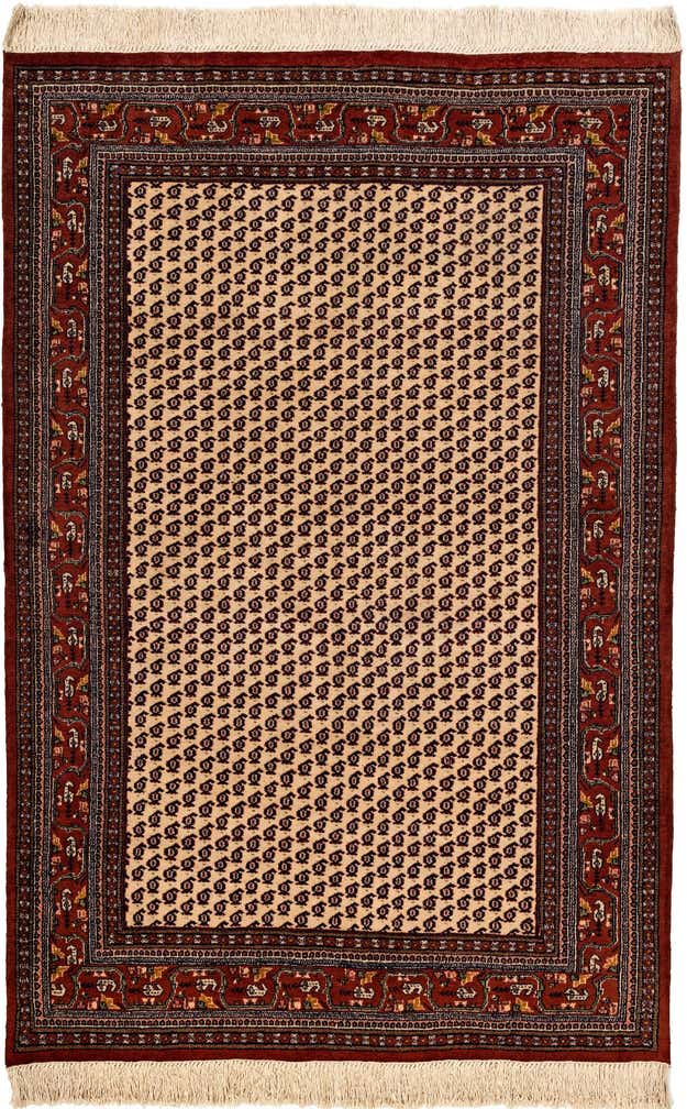 4' 2 x 6' 4 Hand Knotted Mir Wool Rug