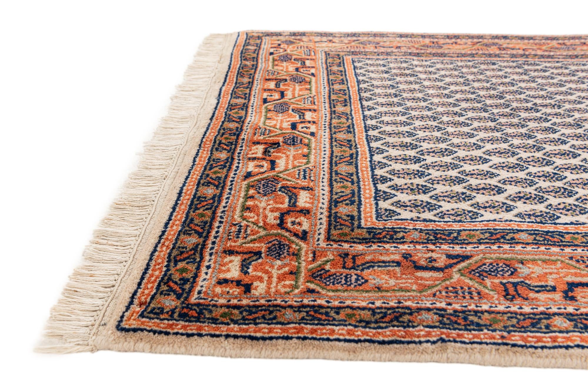 3' x 5' 4 Hand Knotted Mir Wool Rug