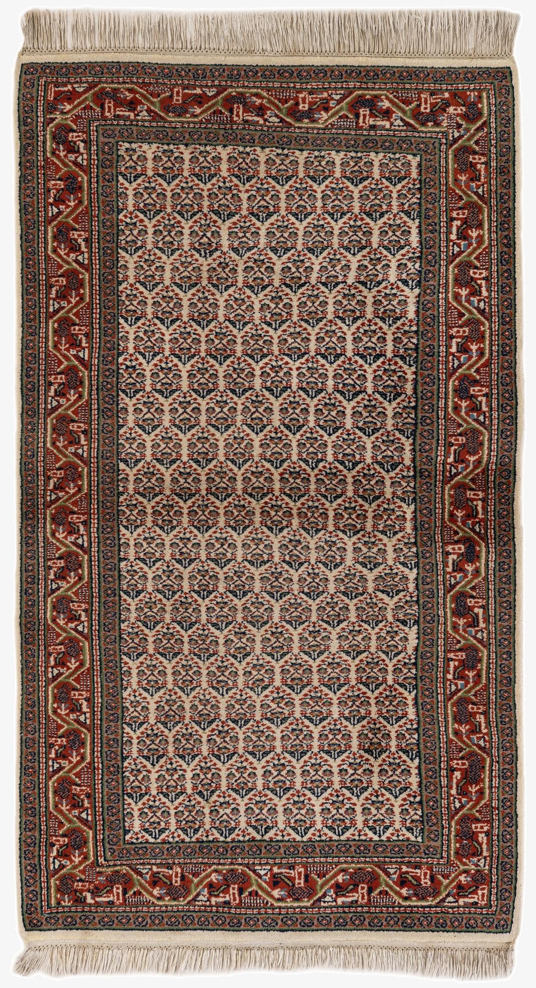 3' 1 x 5' 4  Hand Knotted Mir Wool Rug