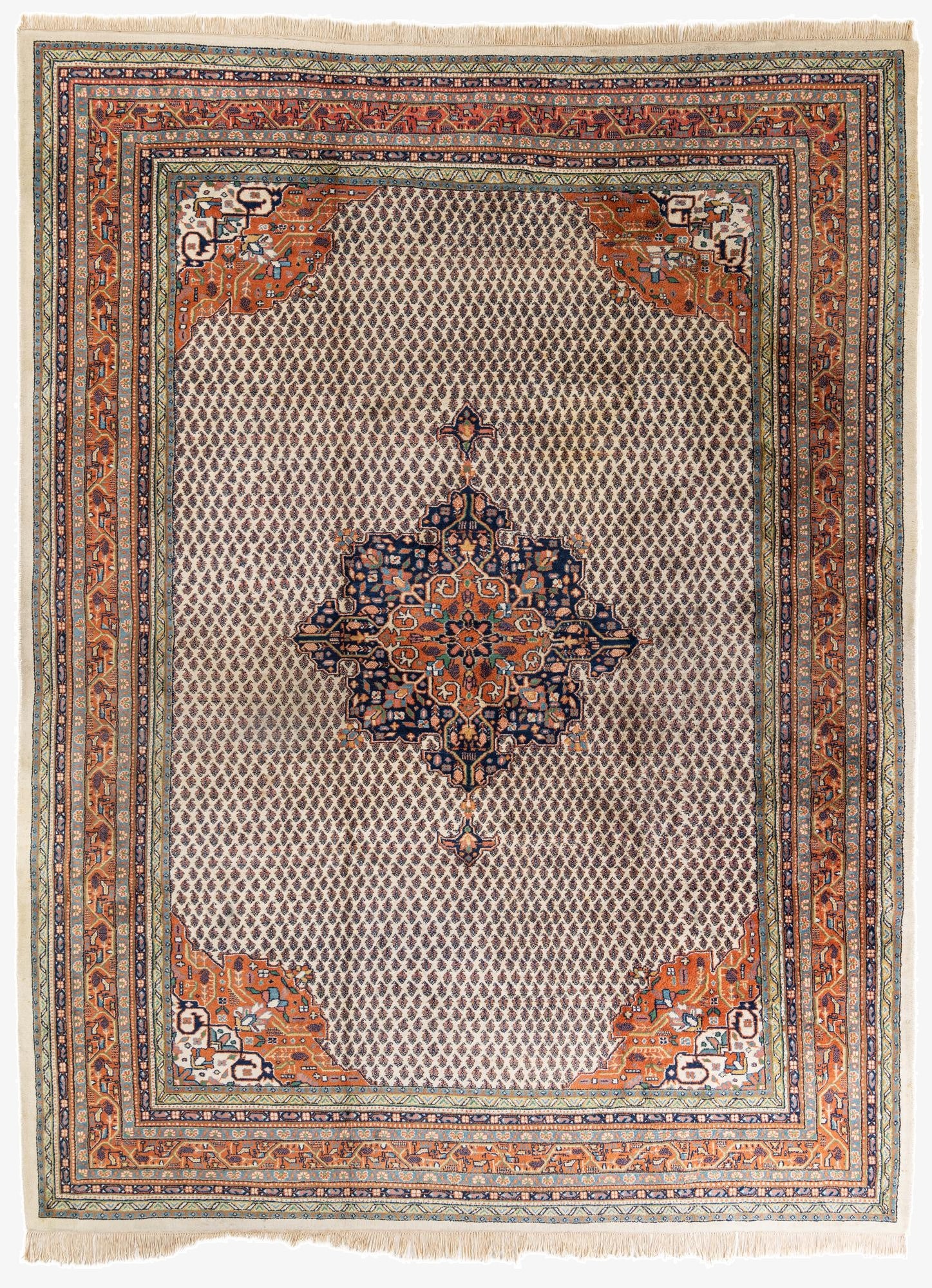 8' 8 x 11' 6  Hand Knotted Mir Wool Rug